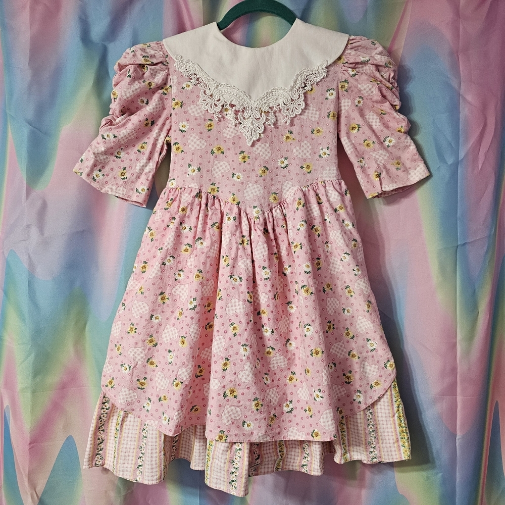 80's Vintage Dolls & Darlings Dress Pink Girls Size 10 Babydoll Party Photoshoot